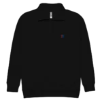 Unisex Quarter Zip Pullover - Black