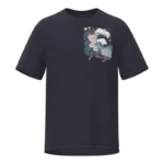 "Monstera Wave Vintage" - Heavyweight Organic T-Shirt (French Navy)